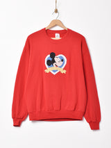 アメリカ製 ミッキー 刺繍スウェットシャツ