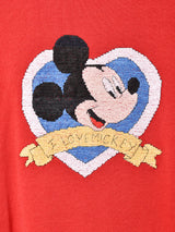 アメリカ製 ミッキー 刺繍スウェットシャツ
