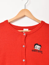《Meridian×Betty Boop》ワンポイント 刺繍 カーディガン【3色展開】