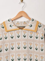 Meridian  襟付き フラワー セーター