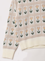 Meridian  襟付き フラワー セーター