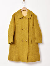 ミックス ダブルボタン ウールコート