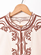 【2色展開】マンダリンカラー 刺繍ブラウス