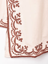 【2色展開】マンダリンカラー 刺繍ブラウス