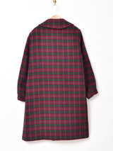 チェック ウールコート