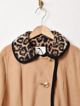 レオパード 内ファー ウールコート