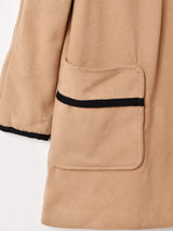 レオパード 内ファー ウールコート