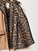 レオパード 内ファー ウールコート