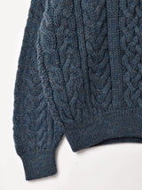 タートルネック ミックス ケーブルセーター