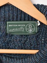 タートルネック ミックス ケーブルセーター