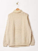 アイルランド製 タートルネック アランセーター