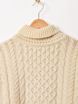 アイルランド製 タートルネック アランセーター