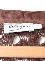 長袖 フレアスリーブ クロシェカーディガン