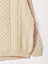 アイルランド製 タートルネック アランセーター