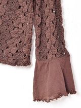 長袖 フレアスリーブ クロシェカーディガン