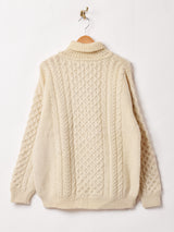 アイルランド製 タートルネック アランセーター