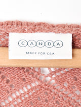 長袖 クロシェカーディガン