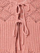 長袖 クロシェカーディガン