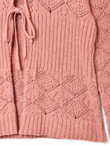 長袖 クロシェカーディガン