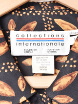 総柄 フリルブラウス