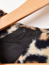 レオパード 内ファー ウールコート