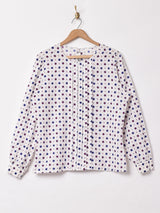 アメリカ製 総柄 フロントプリーツ トップス