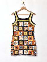 【2色展開】 スリーブレス グラニースクエアワンピース