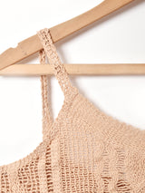 【3色展開】Meridian バックレースアップ クロシェキャミソール