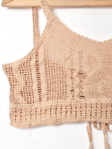 【3色展開】Meridian バックレースアップ クロシェキャミソール