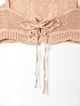 【3色展開】Meridian バックレースアップ クロシェキャミソール