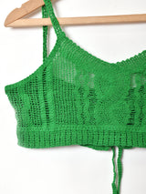 【3色展開】Meridian バックレースアップ クロシェキャミソール