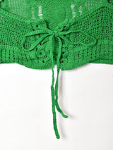 【3色展開】Meridian バックレースアップ クロシェキャミソール