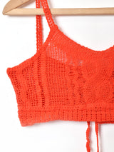 【3色展開】Meridian バックレースアップ クロシェキャミソール