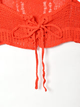 【3色展開】Meridian バックレースアップ クロシェキャミソール