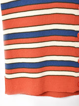 【5色展開】Elcamino ボーダー柄 ボタンダウンニットトップス