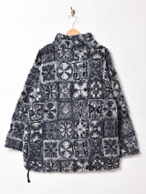 総柄 プルオーバー フリースジャケット