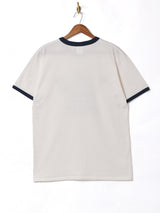 【2色展開】カレッジプリント リンガーTシャツ