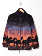 ホース アニマルデザイン フリースジャケット