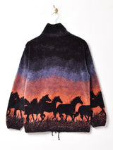 ホース アニマルデザイン フリースジャケット