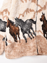 アメリカ製 ホース アニマルデザイン フリースジャケット