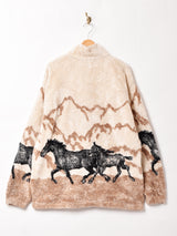 アメリカ製 ホース アニマルデザイン フリースジャケット