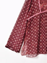 ペイズリー柄 シアー 長袖チュニック