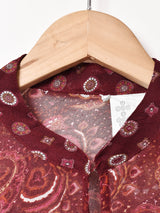 ペイズリー柄 シアー 長袖チュニック