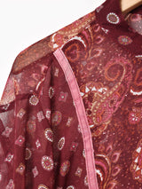 ペイズリー柄 シアー 長袖チュニック