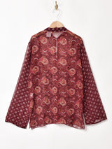 ペイズリー柄 シアー 長袖チュニック
