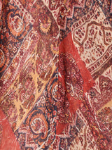 総柄 フレアスリーブ シアーブラウス