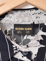 総柄 長袖 シアーシャツ