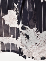 総柄 長袖 シアーシャツ