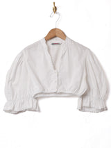 ボリュームスリーブ 半袖 クロップドブラウス