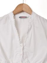 ボリュームスリーブ 半袖 クロップドブラウス